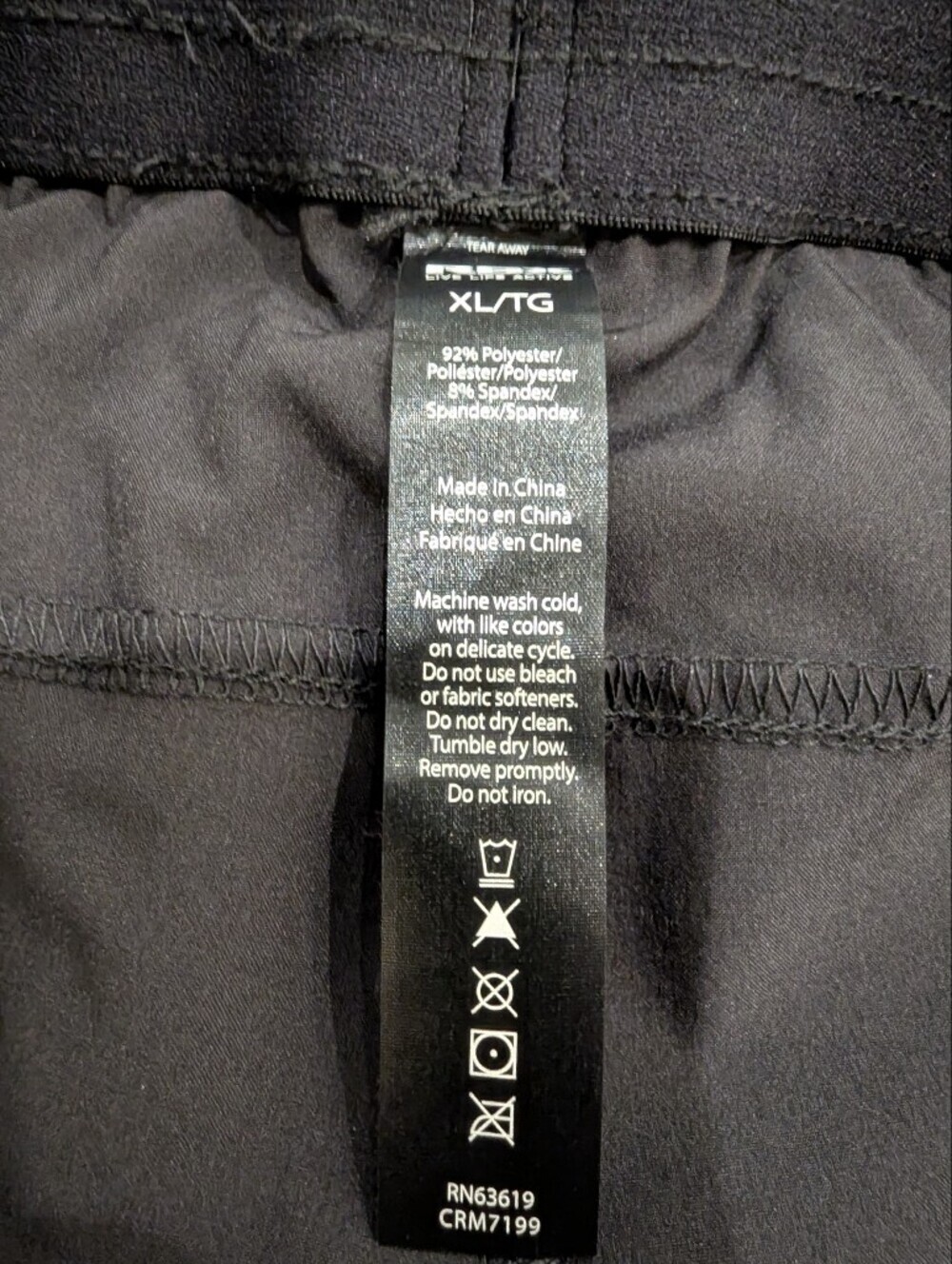 RBX Black Elite Trek Joggers Pants Mens Size XL Lightweight X-dri Quick Dry - Picture 13 of 16
